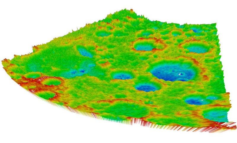 國內首張月球環形山地基雷達三維圖像。北理工重慶創新中心供圖